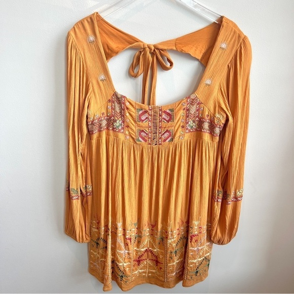 Free People Rhiannon Embroidered Mini Dress Long Sleeve - Picture 3 of 9
